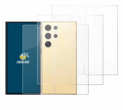 Image of the device Samsung Galaxy S24 Ultra (case-friendly) (Front+Back) with a wide variety of screen protectors.