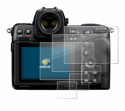 Image of the device Nikon Z 8 (Display + top plate display) with a wide variety of screen protectors.