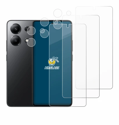 Image of the device Xiaomi Redmi Note 13 (Front+Camera) with a wide variety of screen protectors.