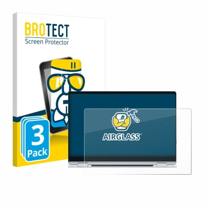 Front side of a product packaging with the brand logo BROTECT. Next to it is the device Samsung Galaxy Book4 360 15.6" shown w