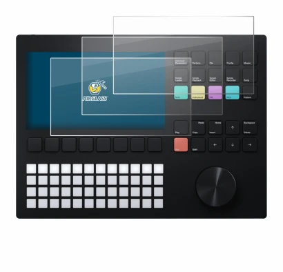 Image of the device Polyend Tracker with a wide variety of screen protectors.