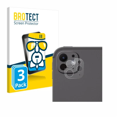 Front side of a product packaging with the brand logo BROTECT. Next to it is the device Apple iPad Pro 13" 2024 (ONLY Camera L