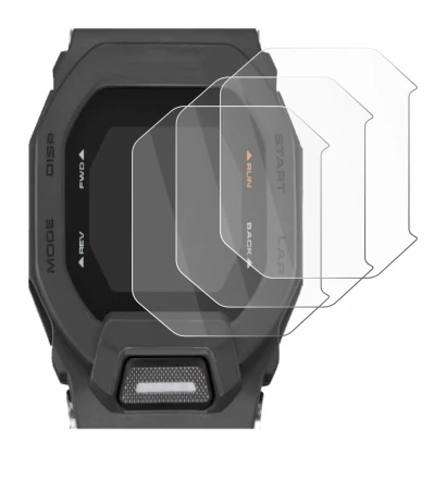 Image of the device Casio G-Shock GBD-200 with a wide variety of screen protectors.