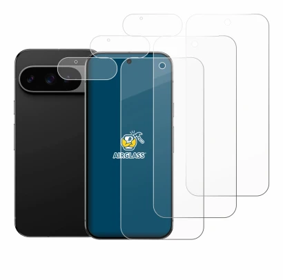 Image of the device Google Pixel 9 Pro (Front+Camera) with a wide variety of screen protectors.