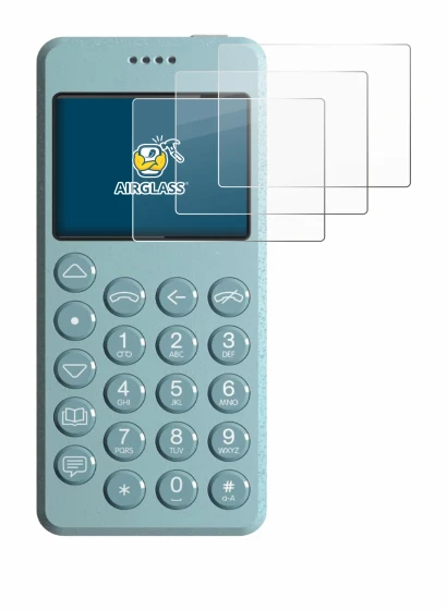 Image of the device Punkt MP02 with a wide variety of screen protectors.