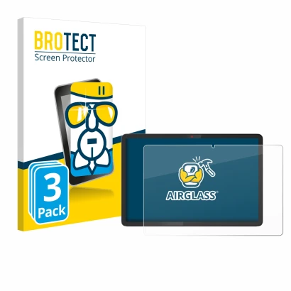 Front side of a product packaging with the brand logo BROTECT. Next to it is the device Lenovo Chromebook Duet 11M889 shown wi