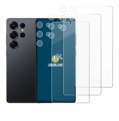 Image of the device Samsung Galaxy S25 Ultra (Front+Camera) with a wide variety of screen protectors.