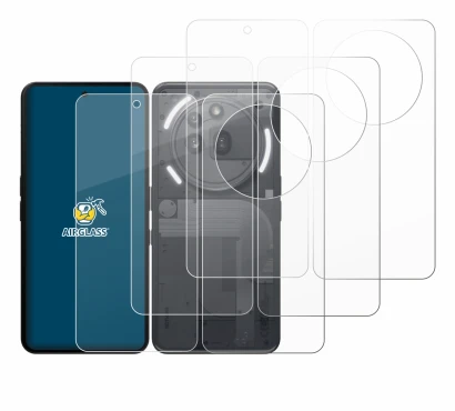 Image of the device Nothing Phone (3a) Pro (Front+Back) with a wide variety of screen protectors.