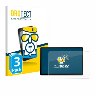 Front side of a product packaging with the brand logo BROTECT. Next to it is the device Samsung Galaxy Tab S10 FE WiFi shown w