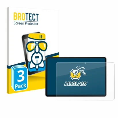 Front side of a product packaging with the brand logo BROTECT. Next to it is the device Samsung Galaxy Tab S10 FE+ WiFi shown 