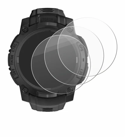 Image of the device Garmin Instinct 3 Solar Tactical Edition (45 mm) with a wide variety of screen protectors.