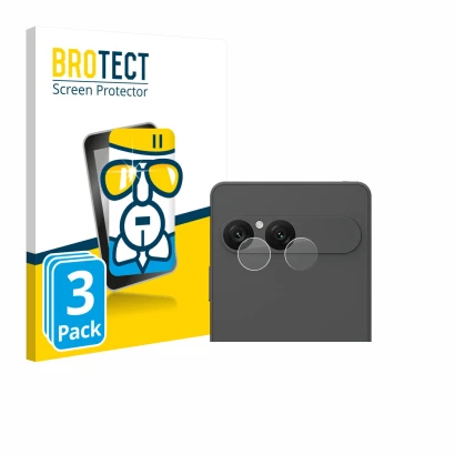 Front side of a product packaging with the brand logo BROTECT. Next to it is the device Sony Xperia 10 VII (ONLY Camera Lens)