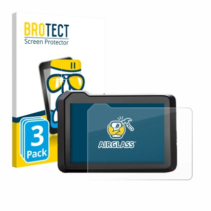 Front side of a product packaging with the brand logo BROTECT. Next to it is the device KTM 990 Duke 2024 shown with the corre