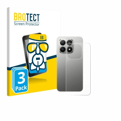 Front side of a product packaging with the brand logo BROTECT. Next to it is the device Xiaomi 15T (Back) shown with the corre