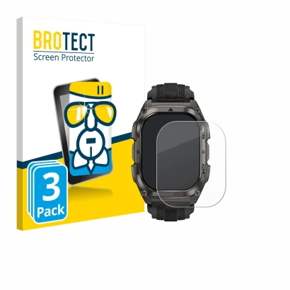 Front side of a product packaging with the brand logo BROTECT. Next to it is the device Kospet Tank M4 shown with the correspo