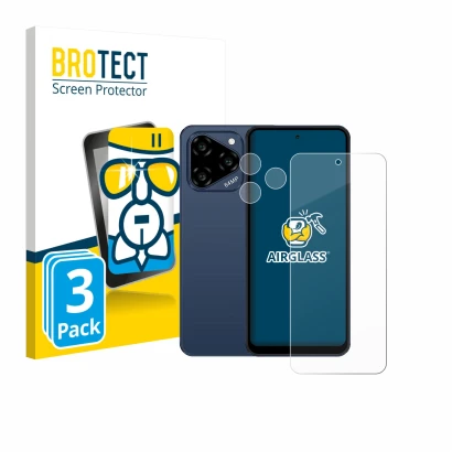 Front side of a product packaging with the brand logo BROTECT. Next to it is the device Acer Acerone Liquid S262F5 (Front+Came