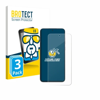 Front side of a product packaging with the brand logo BROTECT. Next to it is the device OnePlus 15R shown with the correspondi