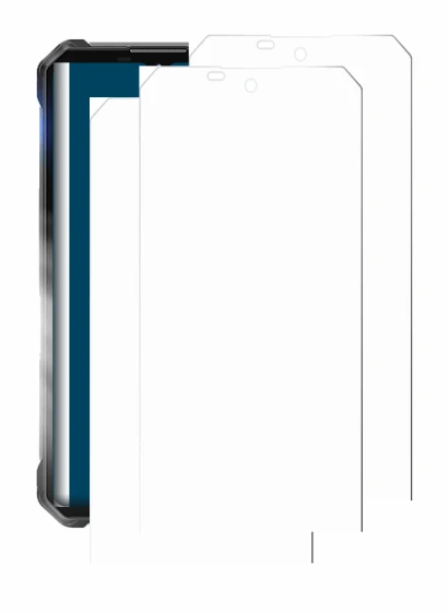 Image of the device Oukitel WP53 Pro with a wide variety of screen protectors.