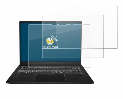 Image of the device MSI Summit A16 AI+ with a wide variety of screen protectors.