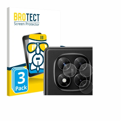 Front side of a product packaging with the brand logo BROTECT. Next to it is the device Xiaomi Redmi Note 14 Pro 4G (ONLY Came