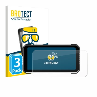 Front side of a product packaging with the brand logo BROTECT. Next to it is the device Vtopek MT26 6.25" shown with the corre