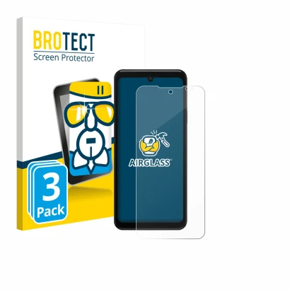 Front side of a product packaging with the brand logo BROTECT. Next to it is the device Sunmi L3 shown with the corresponding 