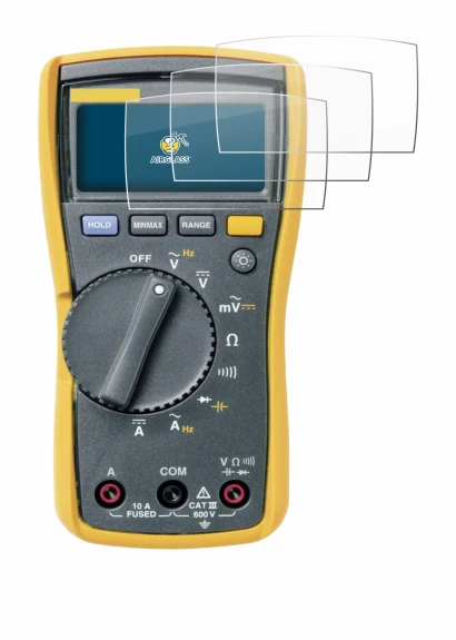 Image of the device Fluke MultiMeter 113 with a wide variety of screen protectors.