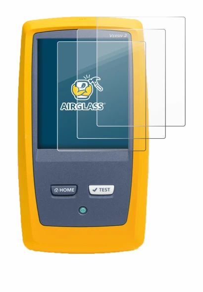 Image of the device Fluke DSX8000 with a wide variety of screen protectors.