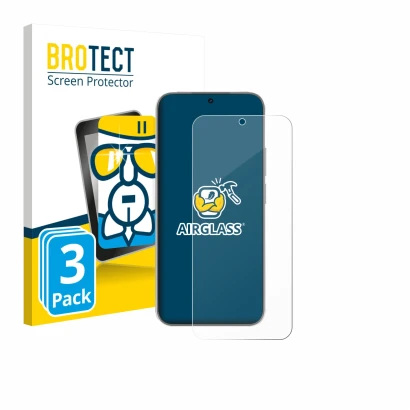 Front side of a product packaging with the brand logo BROTECT. Next to it is the device Huawei Nova 15 shown with the correspo
