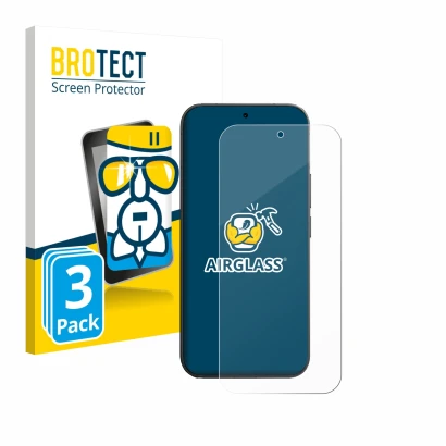 Front side of a product packaging with the brand logo BROTECT. Next to it is the device Vivo V70 shown with the corresponding 