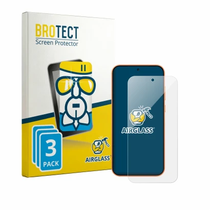 Front side of a product packaging with the brand logo BROTECT. Next to it is the device Oppo A7 Pro Max shown with the corresp