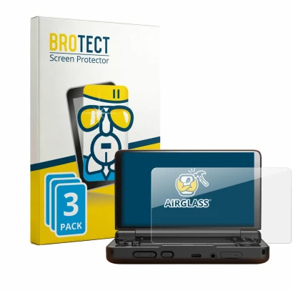 Front side of a product packaging with the brand logo BROTECT. Next to it is the device AYN Thor shown with the corresponding 