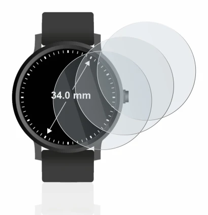 Image of the device Watches (Circular, ø: 34 mm) with a wide variety of screen protectors.