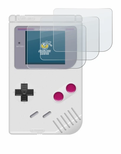 Image of the device Nintendo Gameboy (1989) with a wide variety of screen protectors.