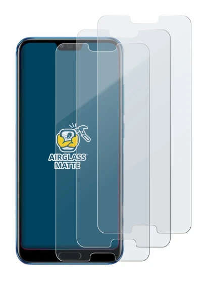Image of the device Honor 10 with a wide variety of screen protectors.