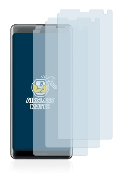 Image of the device Sony Xperia XZ3 with a wide variety of screen protectors.