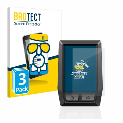 Front side of a product packaging with the brand logo BROTECT. Next to it is the device Bosch Kiox shown with the correspondin