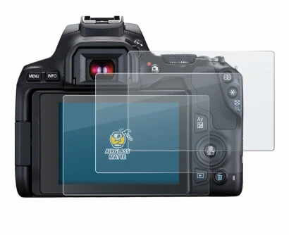 Image of the device Canon EOS 250D with a wide variety of screen protectors.