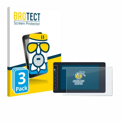 Front side of a product packaging with the brand logo BROTECT. Next to it is the device SmallHD 703 Bolt Wireless Monitor show