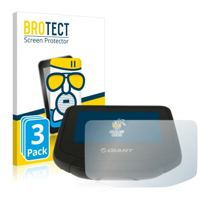 Front side of a product packaging with the brand logo BROTECT. Next to it is the device Giant RideControl Evo shown with the c