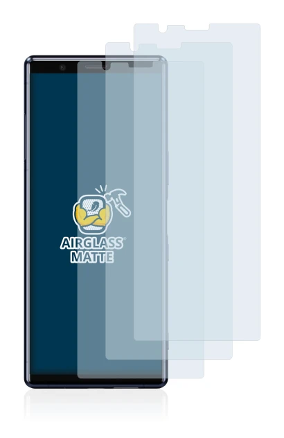 Image of the device Sony Xperia 5 with a wide variety of screen protectors.