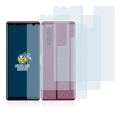 Image of the device Sony Xperia 5 (Front+Back) with a wide variety of screen protectors.