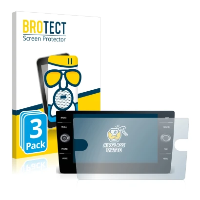 Front side of a product packaging with the brand logo BROTECT. Next to it is the device Volkswagen Golf 2017-2019 Discover Med