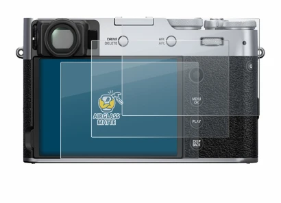 Image of the device Fujifilm X100V with a wide variety of screen protectors.