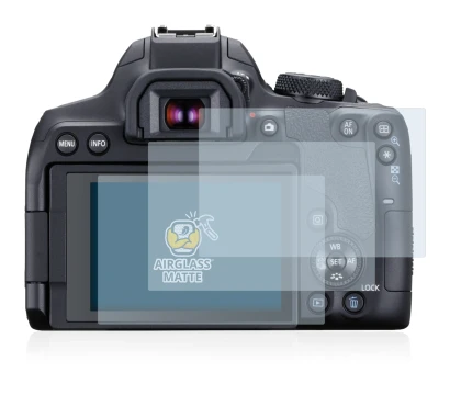 Image of the device Canon EOS 850D with a wide variety of screen protectors.