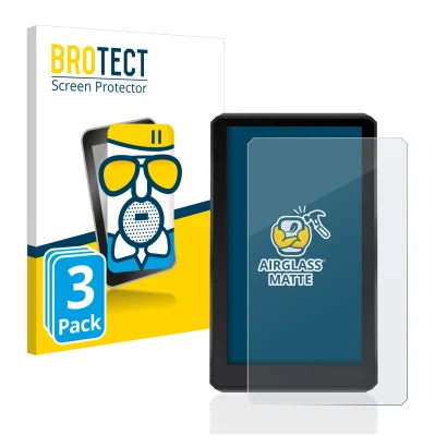 Front side of a product packaging with the brand logo BROTECT. Next to it is the device Garmin zumo XT shown with the correspo