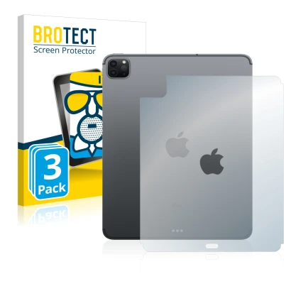 Front side of a product packaging with the brand logo BROTECT. Next to it is the device Apple iPad Pro 11" 2020 (Back, 2nd Gen