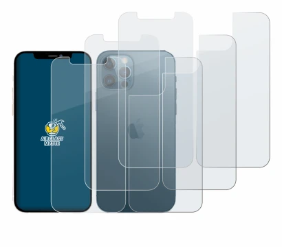 Image of the device Apple iPhone 12 Pro (Front+Back) with a wide variety of screen protectors.