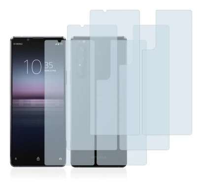 Image of the device Sony Xperia 1 II (Front+Back) with a wide variety of screen protectors.