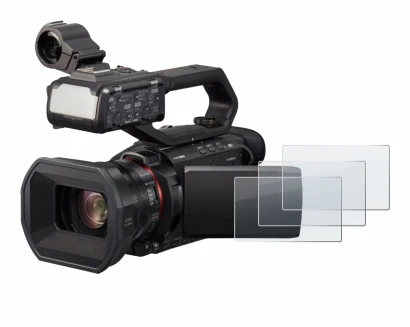 Image of the device Panasonic HC-X1500 with a wide variety of screen protectors.